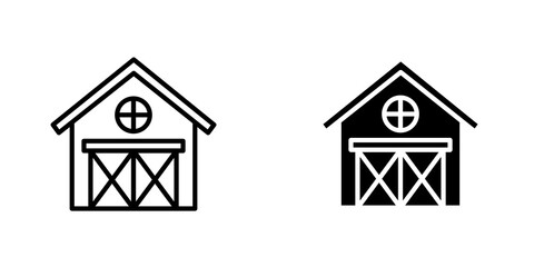 Barn icon. filled and line stroke icons