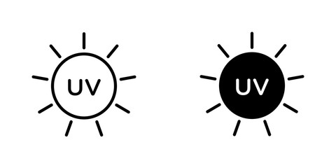 UV icon. filled and line stroke icons