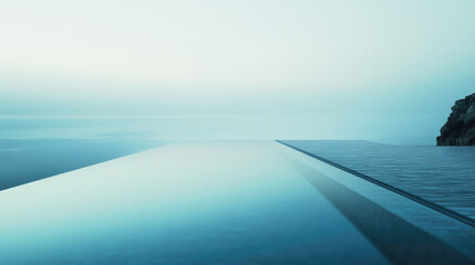 Serene infinity pool overlooking a tranquil ocean at dusk embodies luxury and relaxation