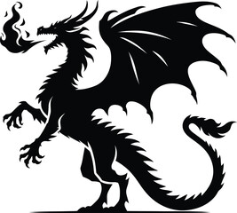 Dragon silhouette icon vector art illustration