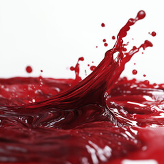 Red wine splashing white background refreshmen