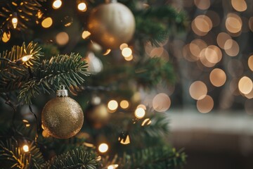 Christmas tree illuminated background.