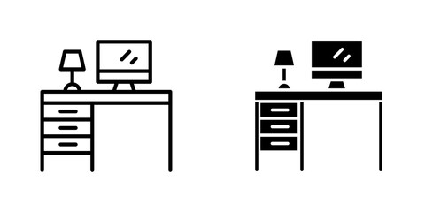 Workspace icon. filled and line stroke icons