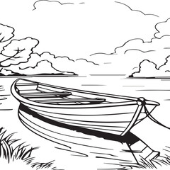 boat Background Drawing vector design 