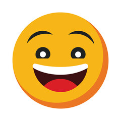 Fototapeta premium smile emoji vector art illustration icon logo