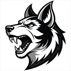 Shouting dog vector art illustration icon logo