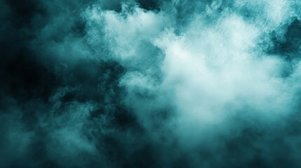 Obraz premium A dense, swirling mist of teal and dark cloud creates a moody, atmospheric background.
