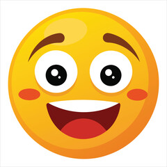 Fototapeta premium Pleading face emoji with white background