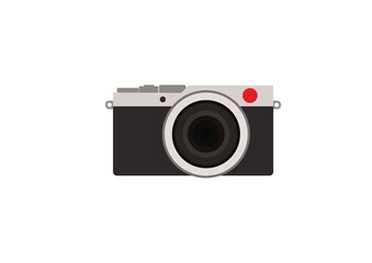 Classic camera flat icon Illustration isolated on white background. Vintage camera in white background.