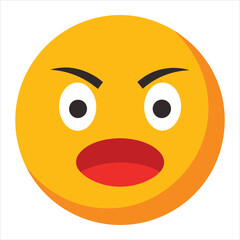 Fototapeta premium Pleading face emoji with white background