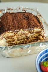 Italian dessert Tiramisu, homemade