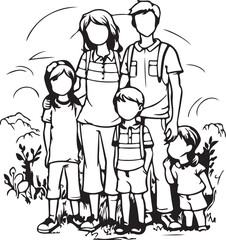 Full Family Drawing vector design 