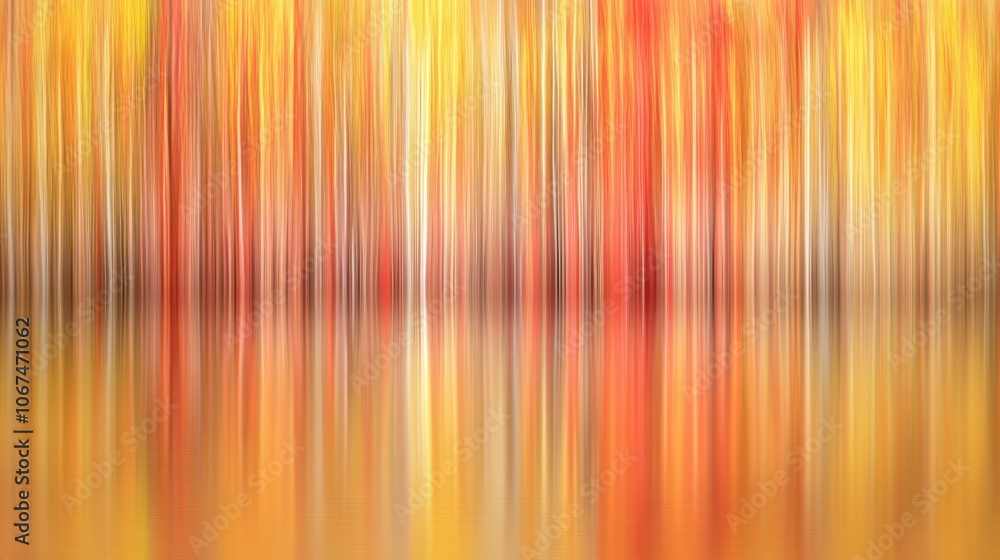 Poster abstract blurred background of colorful trees reflected in water.