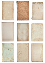 Set of Vintage background of old paper texture with spots isolated