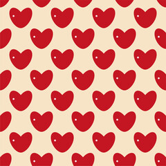 Seamless pattern with decorative hearts symbols of romantic love Valentine's Day vector illustration endless pattern for party, invitation, background design art 