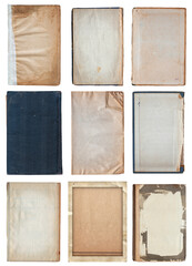 Set of Vintage background of old paper texture with spots isolated