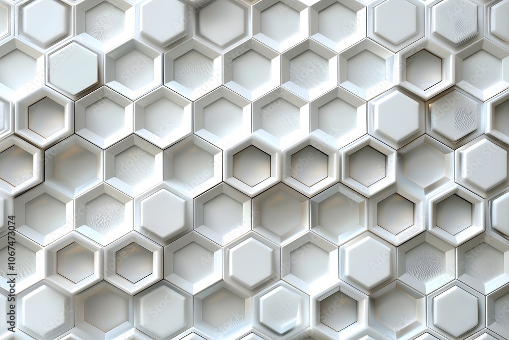 Poster modern hexagonal pattern in 3d design