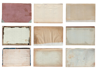Set of Vintage background of old paper texture with spots isolated