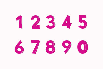 Set of colorful numbers. Vector illustration. Template elements for greeting card, web design. Mathematics educational children game