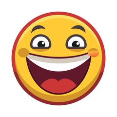 Fototapeta premium Grinning face emoji vector art illustration icon logo