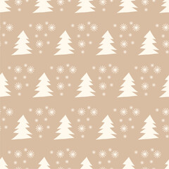 Seamless season winter Christmas and New Year pattern print wallpaper vector illustration with Christmas trees december holiday ornament simple and beautiful