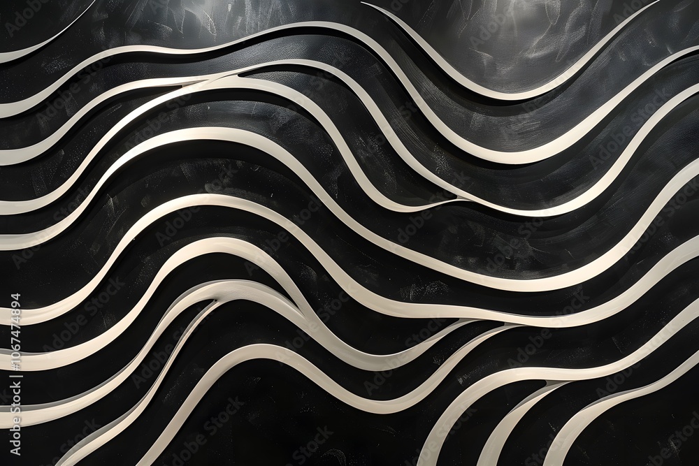 Poster elegant wave patterns on a dark background
