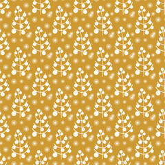 Seamless season winter Christmas and New Year pattern print wallpaper vector illustration with Christmas trees december holiday ornament simple and beautiful