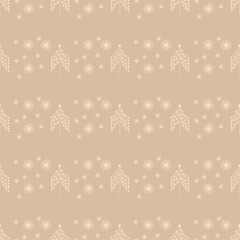 Seamless season winter Christmas and New Year pattern print wallpaper vector illustration with Christmas trees december holiday ornament simple and beautiful
