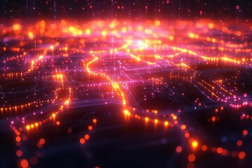 Obraz premium visual representation of a server showcasing network connections and visualizations for enhanced connectivity highlighting the synergy of technology and digital communication