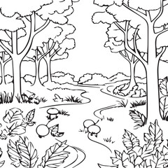 Nature drawing vector