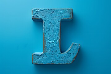 Textured Blue Letter "L" on a Vibrant Background