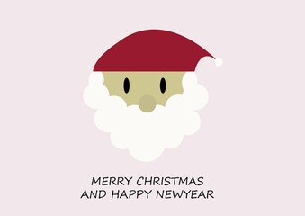 Merry Christmas and Happy New Year flat poster.