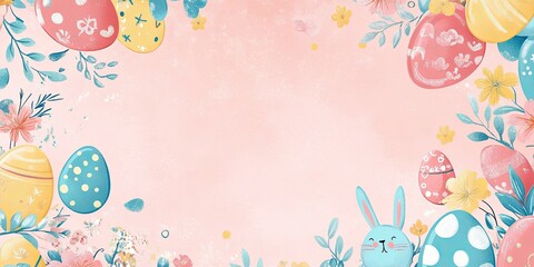 Easter style wallpaper, large blank space in the center for text