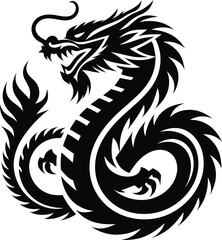 Dragon silhouette icon vector art illustration
