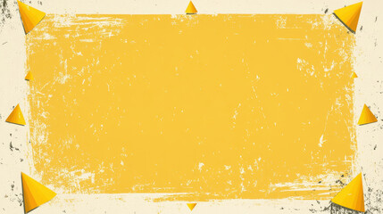 Obraz premium Minimalist yellow grunge banner with subtle triangular accents on a light background, perfect for warm designs.