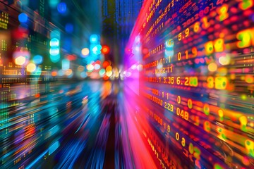 Dynamic Data Visualization with Colorful Binary Code and Light Trails