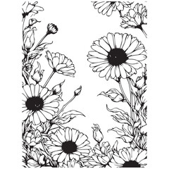 Plants Of Flowers Drawing vector 