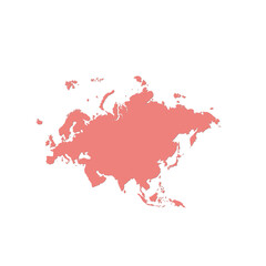 Map of Eurasia, sign silhouette. World Map Globe. Vector Illustration isolated on white background. Europe and Asia continent