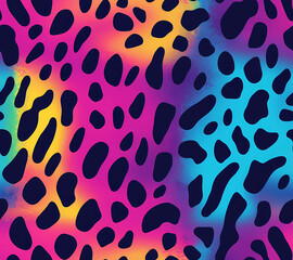 Obraz premium Rainbow leopard seamless pattern