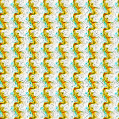 Seamless Pattern of Vibrant Yellow and Aquamarine Swirling Lines