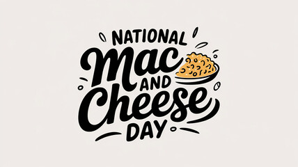 National mac and cheese day lettering, party greeting card, calligraphy poster, generative AI