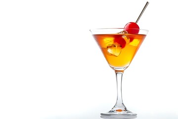 Alcohol cocktail collection - Negroni and Cuba Libre. Isolated on white background
