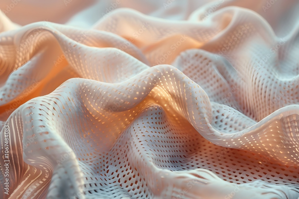 Aufkleber soft and flowing fabric with delicate patterns and warm lighting