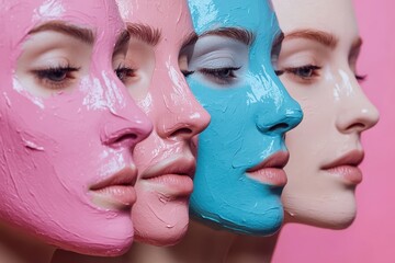 Facial and body care The idea of preserving health youth and attractiveness Facial masks contemporary skincare aesthetics Cosmetic methods