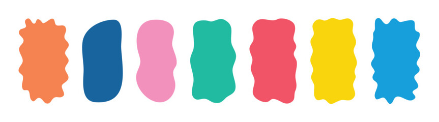 Organic shapes Hand drawn rectangle set for social media stories. Quote empty minimalist frames blank template set. Isolated text box.
