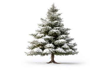 Fototapeta premium Evergreen tree plant white.