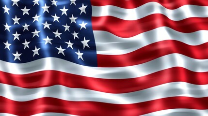 Fototapeta premium Waving United States Flag in Vibrant Colors