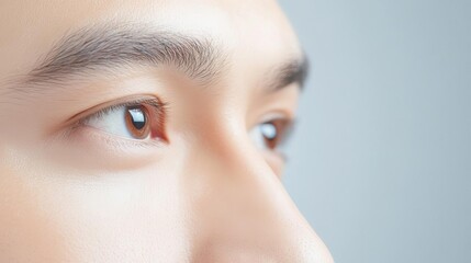 Close-up on even-toned male skin with natural moisture, soft lighting, main keyword balanced skin texture, concept natural hydration