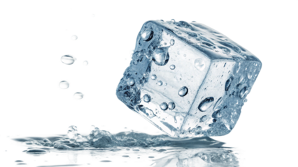 ice cubes on white background