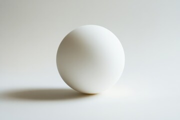 Isolated white ping pong ball on white backdrop